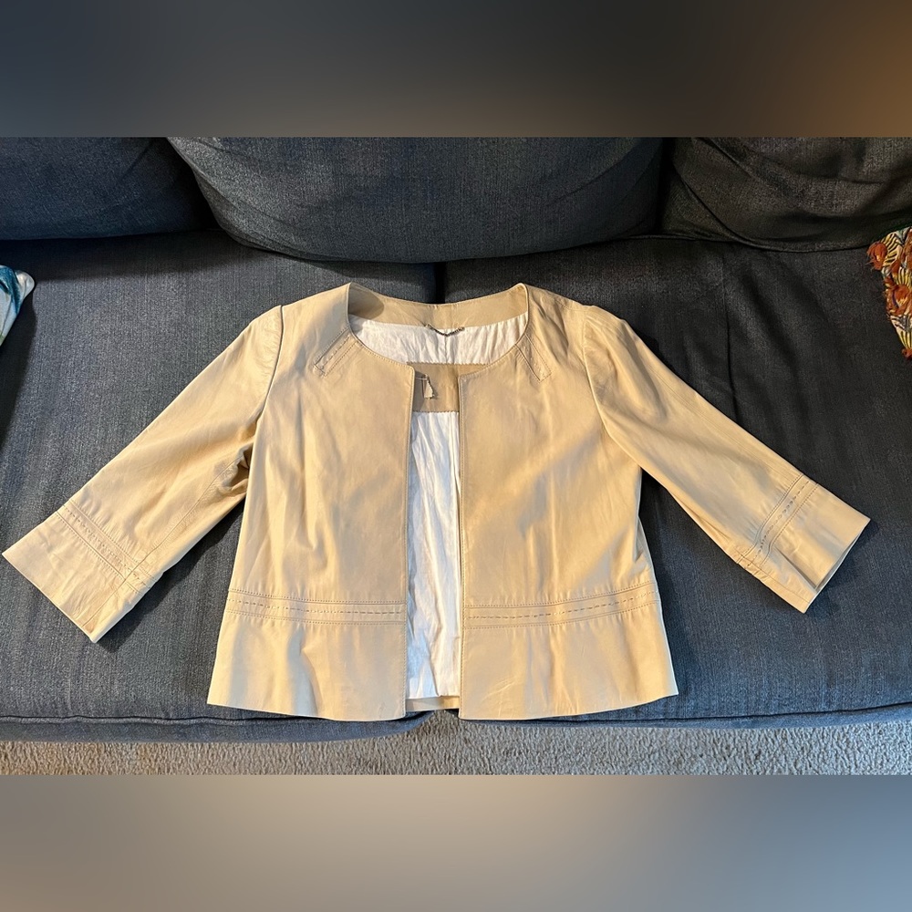 Vintage Cream Leather Jacket 🍁❤️🌼